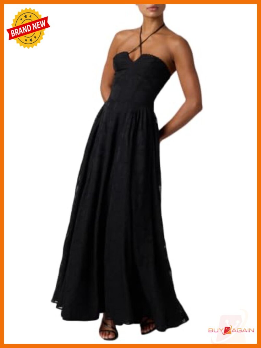 Lace Halter Maxi Dress Floral Burnout Formal Wedding Guest Gown